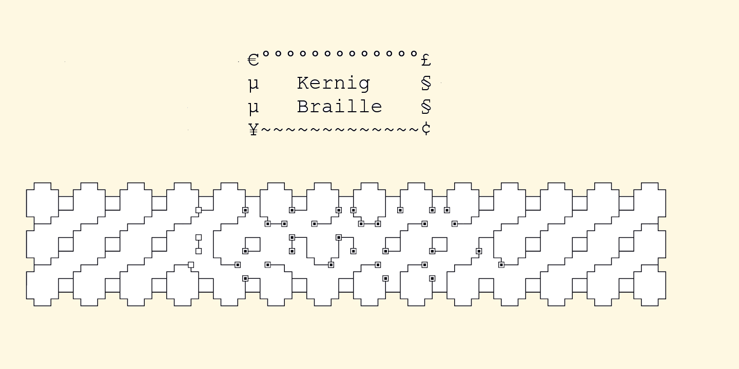 Ejemplo de fuente Kernig Braille